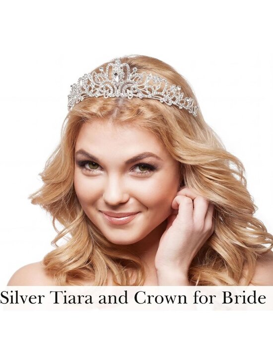 9 Pcs Crystal Tiaras & Crowns Set - Rhinestone Hair Accessories for Weddings